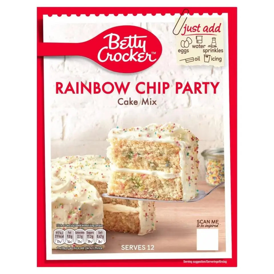 Betty Crocker Kuchenmix Rainbow Chip Party 425g - OhMyCandyBox