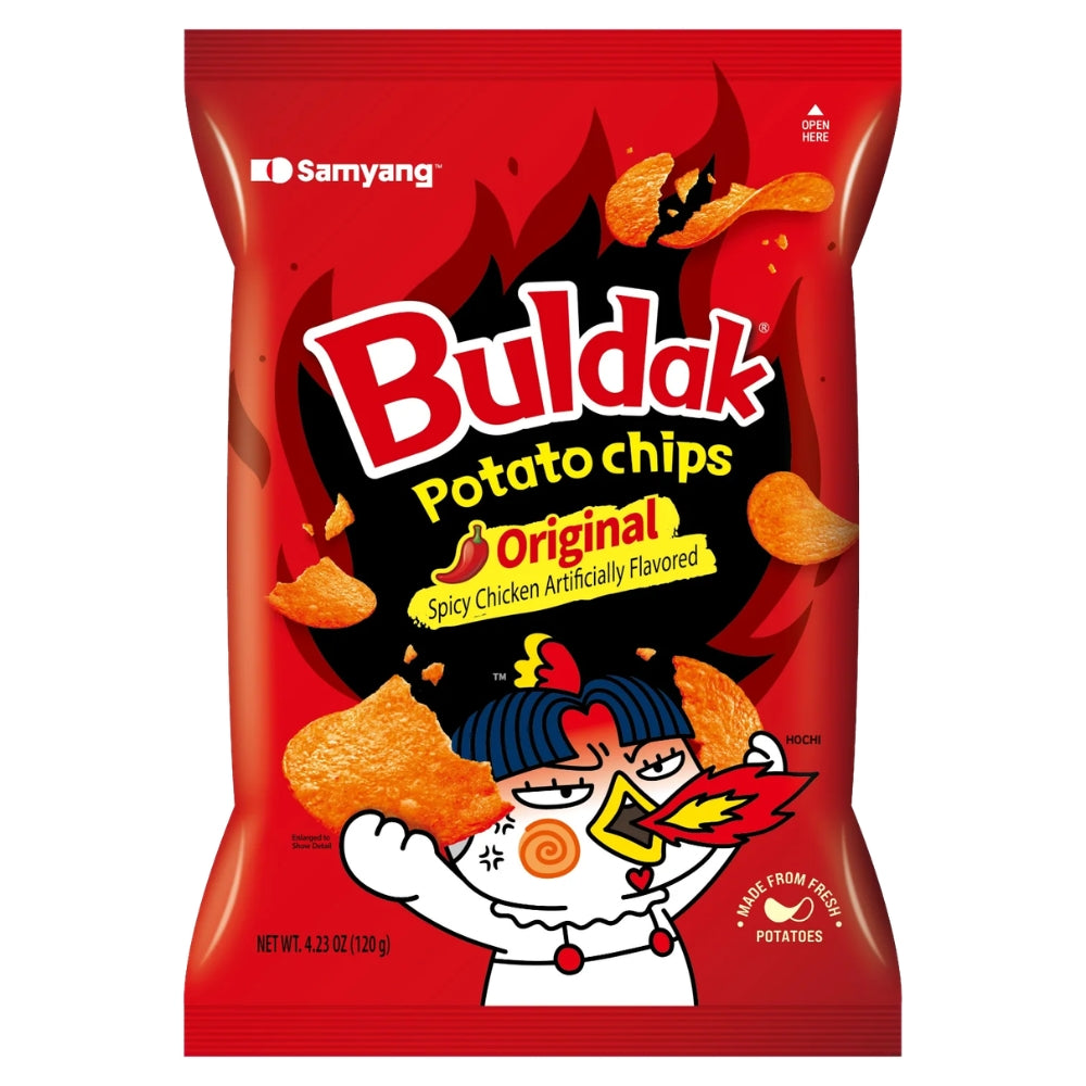 Samyang Buldak Potato Crisps Original vrećica čipsa, crvena ambalaža, 55 g