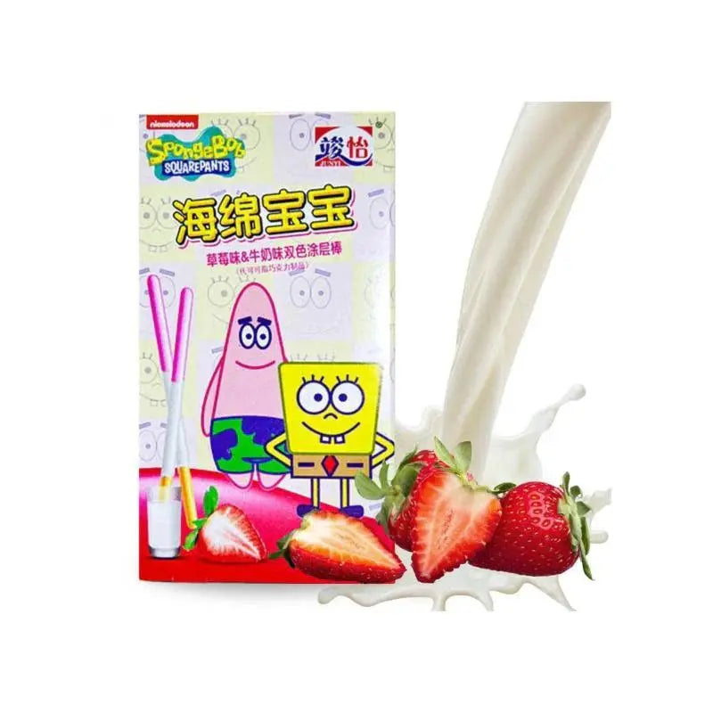 Junyi Erdbeere und Milch Spongebob Schwammkopf 48g - OhMyCandyBox