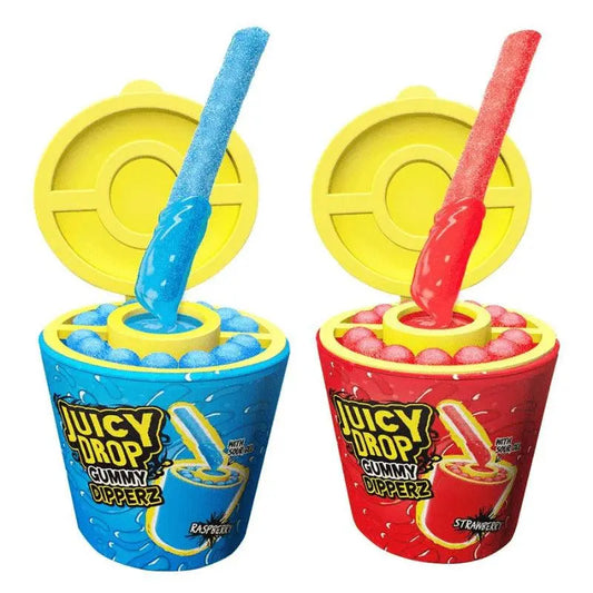 Bazooka Juicy Drop Gummy Dipperz Erdbeere & Himbeere 96g - OhMyCandyBox