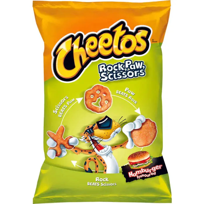 Cheetos Rock Paw Scissors Hamburger 145g - Amerikanische Süßigkeiten - OhMyCandyBox Kroatien
