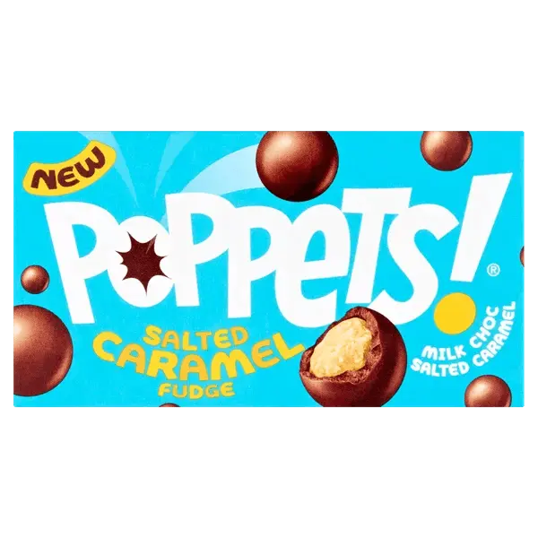 Poppets Milchschokolade mit gesalzenem Karamell-Fudge 36g - OhMyCandyBox