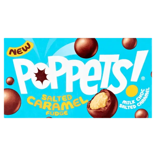 Poppets Milchschokolade mit gesalzenem Karamell-Fudge 36g - OhMyCandyBox