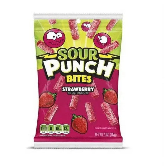 Sour Punch Bites Strawberry 142g - Amerikanische Süßigkeiten - OhMyCandyBox Kroatien