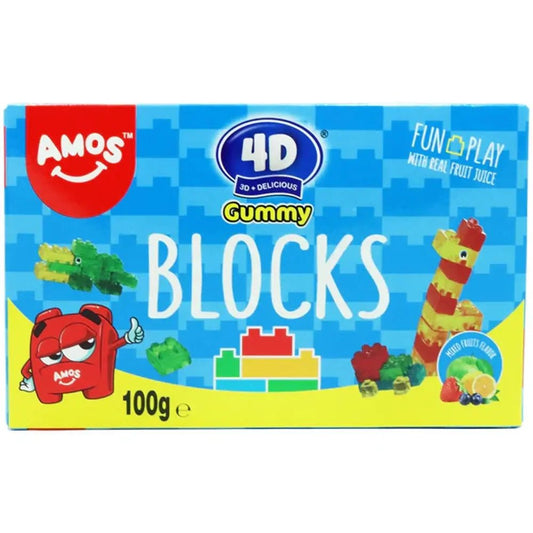 Amos 4D Gummy Blocks 100g - OhMyCandyBox
