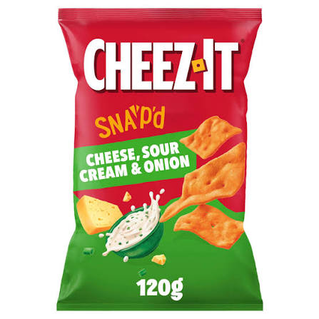 Cheez-It Snap'd grickalice u vrećici, sir i kiselo vrhnje-luk, 120 g